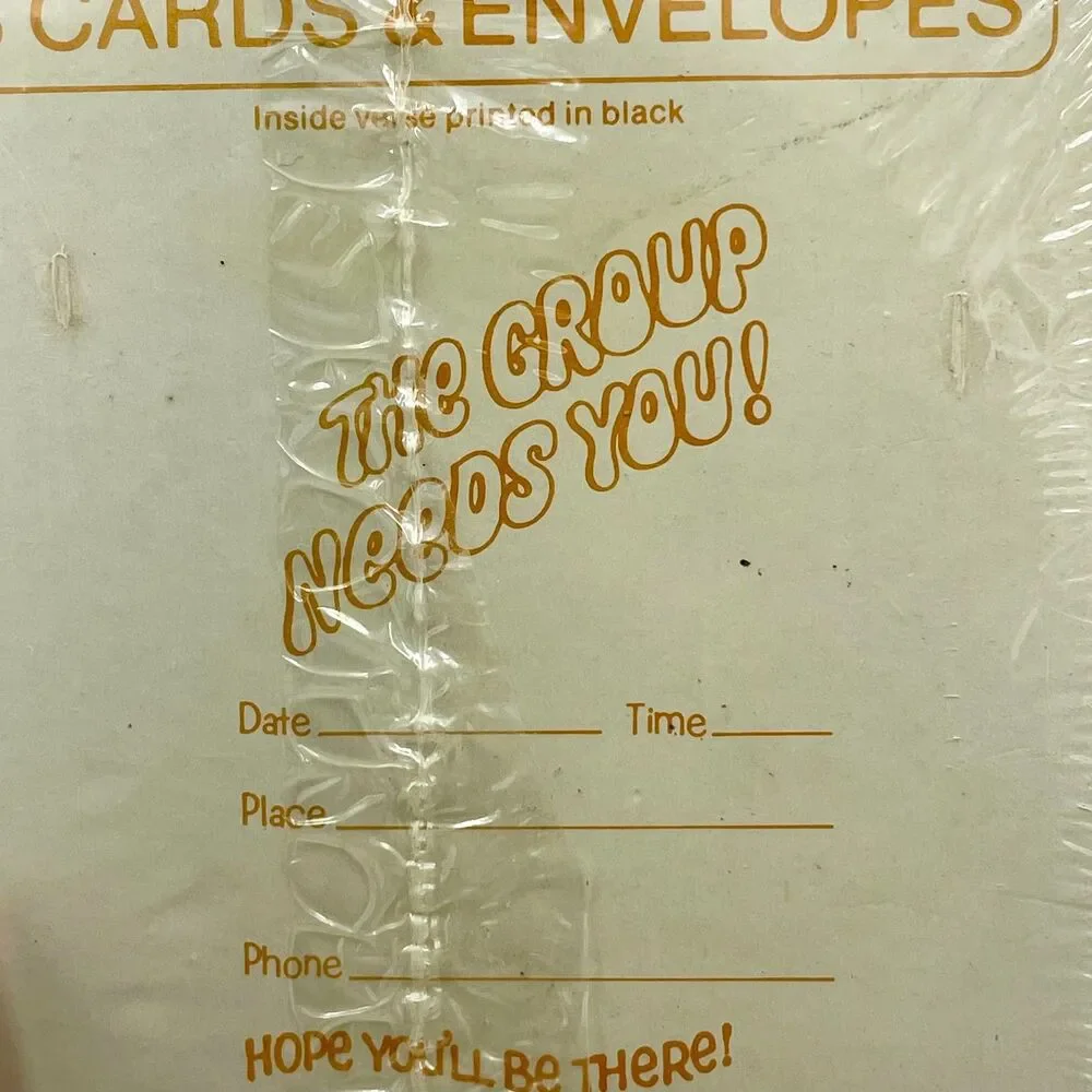 Vintage 70s 8 Sealed Party Invitations Laurel Brand Mod Woman Guitar Retro